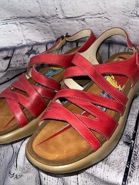 Dansko Red Leather Strappy Sandals Size 41